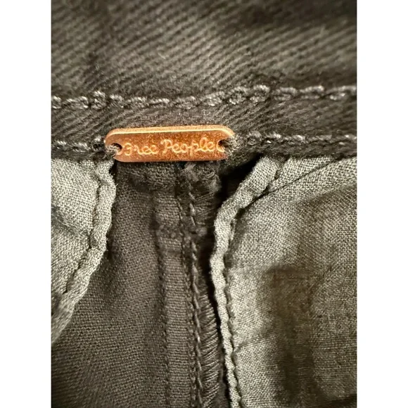 NWT Free People Washed Black Straight Leg Pants, Size 4 - Picture 7 of 9